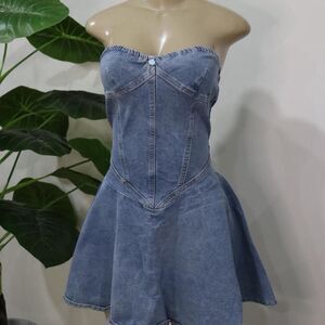 Strapless Denim Mini Dress
